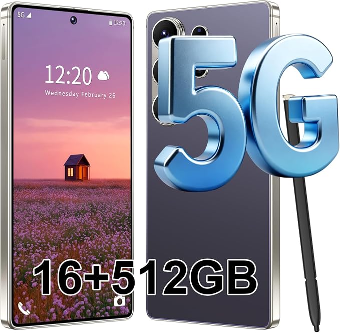 S26 Ultra 5G Unlocked Smartphone,16GB+512GB Cell Phone for Android 15, 6.99" Unlocked Cell Phone, 7000mAh, 68MP+108MP Dual Camera/Dual SIM/Fingerprint Lock/Face，Deep Purple by Unknown