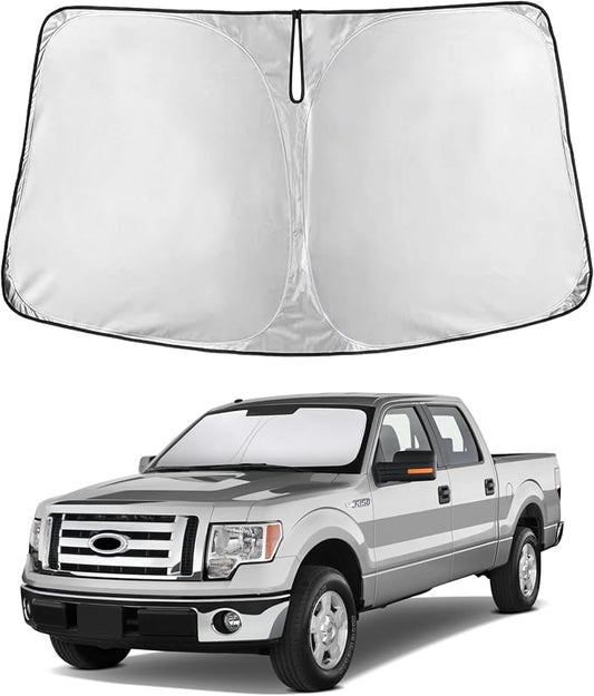 EcoNour Windshield Sunshade Compatible for Ford F150 2009-2012 2013 2014, Sun Visor for Front Windshield & Window Sun Shade Cover, UV Heat Blocker & Protector, Car Accessories by EcoNour