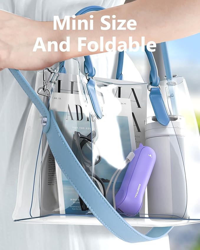 SWEETFULL Portable Misting Fan, Handheld Personal Mister, Rechargeable Mini Spray Water Mist, for Kids Women Travel, Outdoors, Hiking, Camping, Home Office (Purple) - Image 5