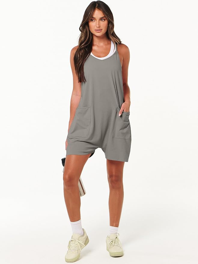 ANRABESS Womens Rompers Summer Casual Loose Sleeveless Overalls Spaghetti Strap Shorts Jumpsuit 2026 Beach Vacation Clothes - Image 7