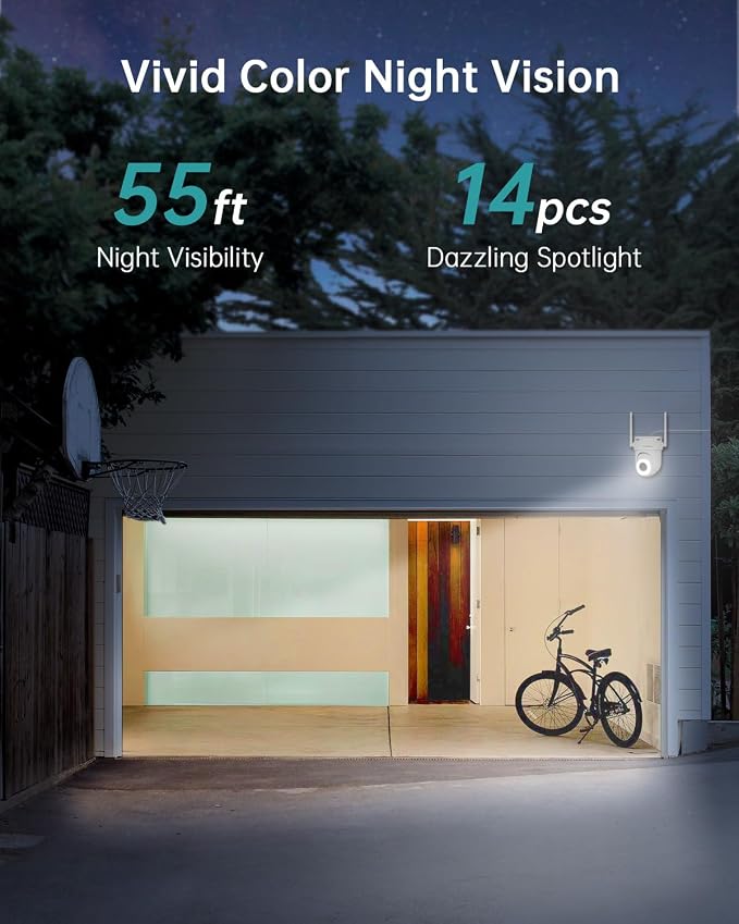 ZUMIMALL 2.5K Wired Cameras for Home Security, 2.4G/5G WiFi Outdoor Camera, 5MP, 24/7 Recording, AI Motion Detection,Cloud & SD Card Storage, 2-Way Audio, 360° PTZ Auto Tracking, Alexa Compatible - Image 4