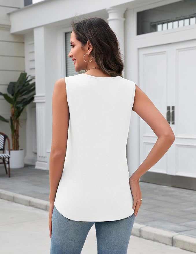 Zeagoo Tank Top for Women V Neck Loose Fit Sleeveless Summer Tops Business Casual Outfits Dressy Blouses Shirts - Image 3