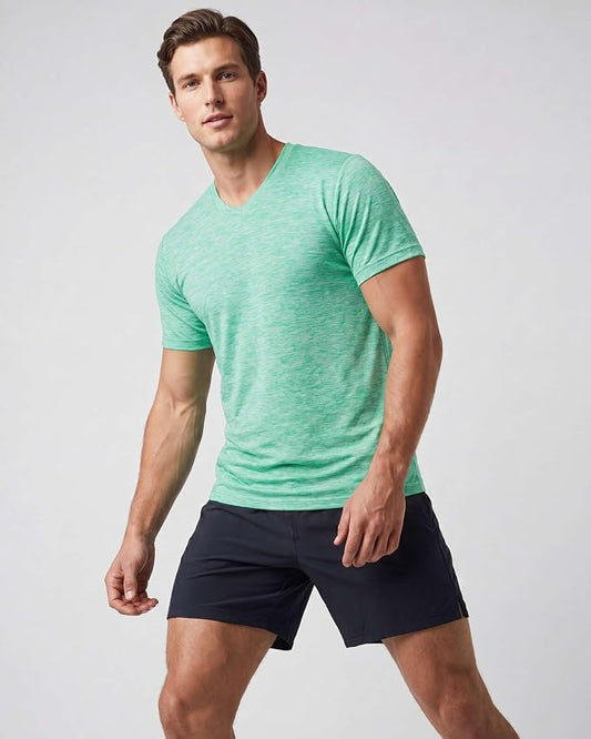 5 Pack Men's Dry Fit V Neck Gym Workout T Shirts Athletic Moisture Wicking | Cooling, Quick Dry, Breathable, Short Sleeve, Exercise, Cycling, Sports, Outdoor, Fitness, Golf, Crossfit, Hiking, Tennis - Image 2