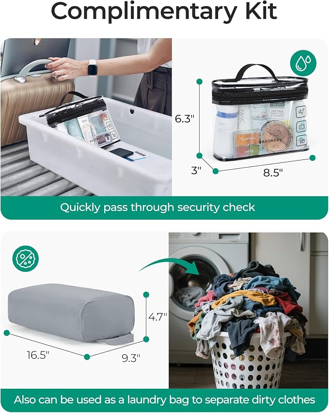 BAGSMART Duffle Bag for Travel, Gym Bag for Women, Weekender Carry on Bag | PVC Wet Pocket, Airline Approved Personal Carry-on Size, Fits Under-seat, One Bag for Gym, Travel, Hospital, Overnight - Image 6