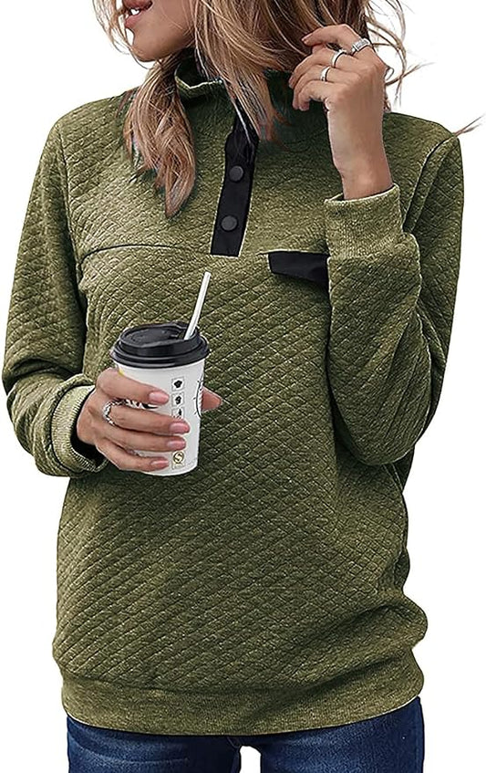 BTFBM Women Fashion Quilted Pattern Lightweight Zipper Long Sleeve Plain Casual Ladies Sweatshirts Pullovers Shirts Tops by BTFBM