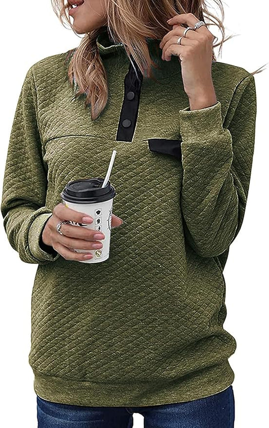 BTFBM Women Fashion Quilted Pattern Lightweight Zipper Long Sleeve Plain Casual Ladies Sweatshirts Pullovers Shirts Tops by BTFBM