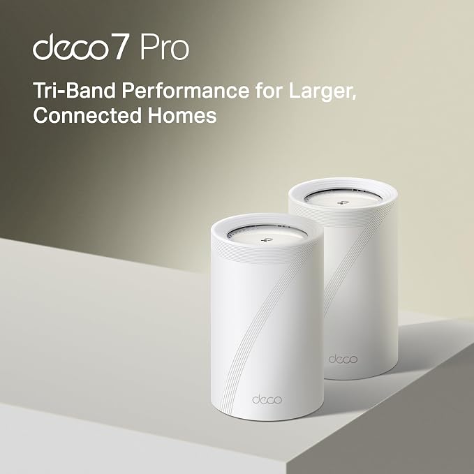 TP-Link Deco 7 Pro BE14000 Tri-Band Wi-Fi 7 Whole Home Mesh System | 8-Stream 14 Gbps | 10 WAN/LAN Port | Up to 8100 Sq.ft, 200 Devices Capacity | 320 MHz, HomeShield, AI-Roaming (BE67 2-Pack) - Image 2