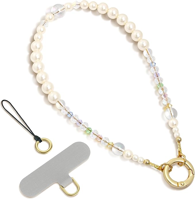 SURPHY Phone Charm, Handmade Beaded Phone Wrist Strap with Tether Tab | Phone Charm Strap, Phone Chain with Premium Metal Buckle, Wrist Strap Fits Cellphone Cases, Wallets, Bags, Keys by SURPHY