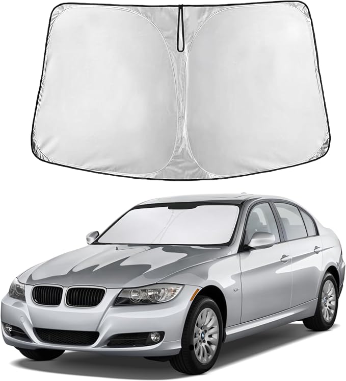 EcoNour Windshield Sunshade Compatible for BMW 3 Series 2006-2009 2010 2011, Sun Visor for Front Windshield & Window Sun Shade Cover, UV Heat Blocker & Protector, Car Accessories by EcoNour
