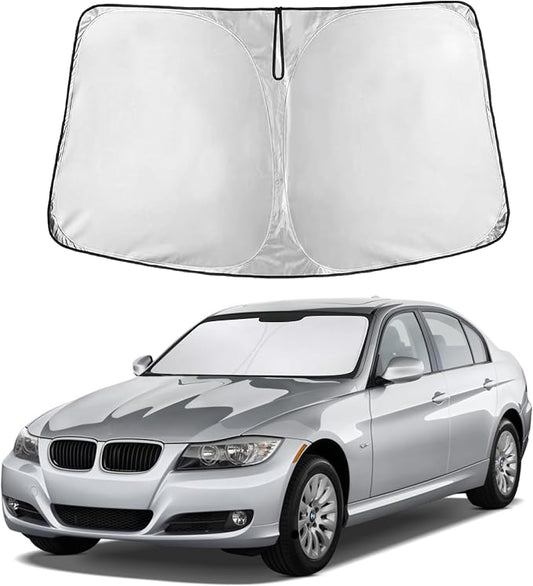 EcoNour Windshield Sunshade Compatible for BMW 3 Series 2006-2009 2010 2011, Sun Visor for Front Windshield & Window Sun Shade Cover, UV Heat Blocker & Protector, Car Accessories by EcoNour