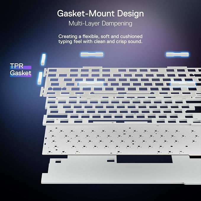 Redragon K673 PRO Wireless 81-Key RGB Gasket Gaming Keyboard, Scroll Knob | Multi-Function Control Wheel, 0-Delay Tri-Mode, Cushioned 5-Layer Noise Dampening for Creamy Thocky Sound, Compact 80% Size - Image 4