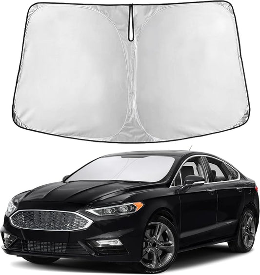 EcoNour Windshield Sunshade Compatible for Ford Fusion 2013-2019 2020 2021, Sun Visor for Front Windshield & Window Sun Shade Cover, UV Heat Blocker & Protector, Car Accessories by EcoNour