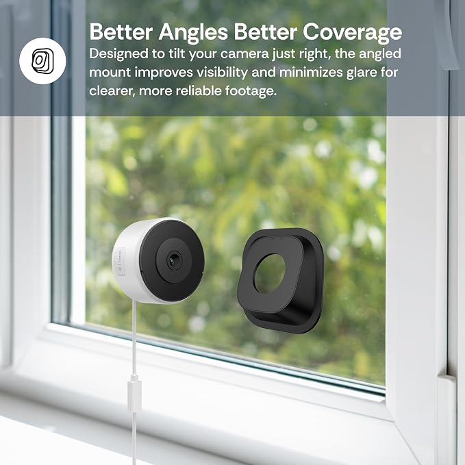 Luna 3MP 2K Window Camera, 2.4GHz & 5GHz WiFi6 Indoor Cameras for Home Security Outdoor, Smart AI Descriptive Motion Alert, Color Night Vision, Stick-On Glass-Angled Mount Wired, Easy & Quick Install - Image 3
