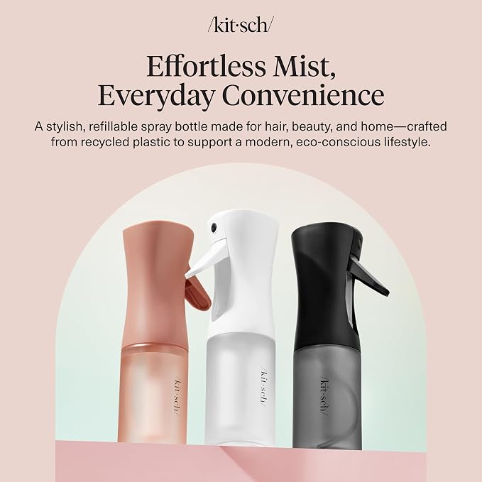 Kitsch Continuous Spray Bottle for Hair – White, 150ml | Fine Mister Spray Bottle & Water Spray Bottle – Recycled Hair Spray Bottle – Spray Bottles for Cleaning, Styling, & More - Image 8