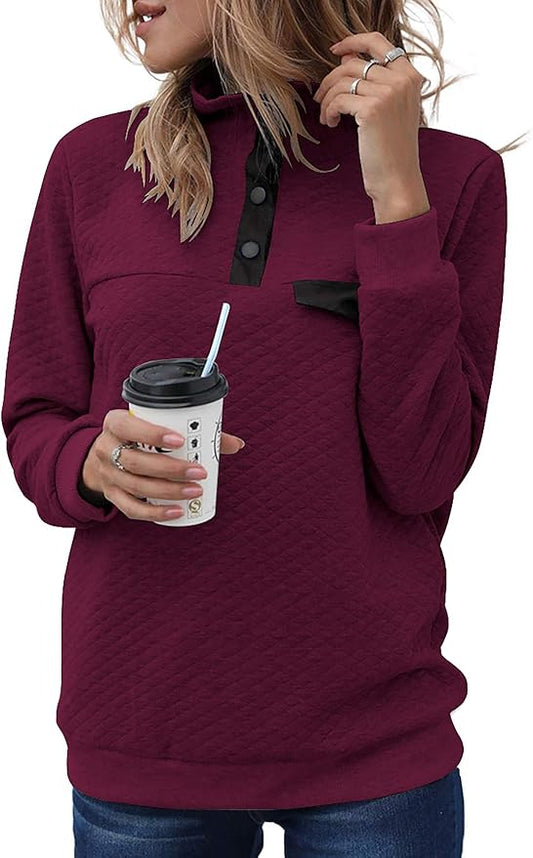 BTFBM Women Fashion Quilted Pattern Lightweight Zipper Long Sleeve Plain Casual Ladies Sweatshirts Pullovers Shirts Tops by BTFBM