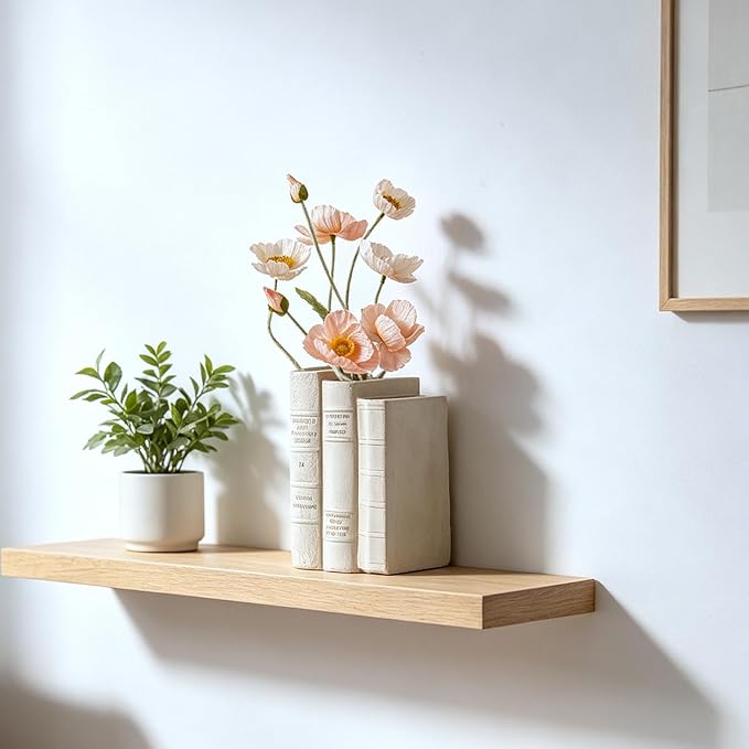 Book Shaped Vase for Flowers - Resin Decorative Vase Cream Fake Books for Bookshelf Bedroom Office Home Décor Gifts for Book Lovers Modern Aesthetic 5.5 * 4.5 * 7.5 Inch Guichifun - Image 3