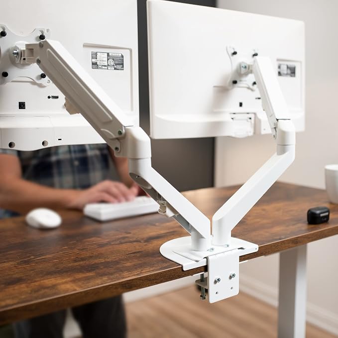 VIVO Steel Reinforcement Bracket Mount Plate for Thin, Glass, and Other Fragile Table Top Surfaces, Compatible with Most Monitor Stand C-Clamp Installations, Anti-Slip No Scratch, White, STAND-AC01RW - Image 2