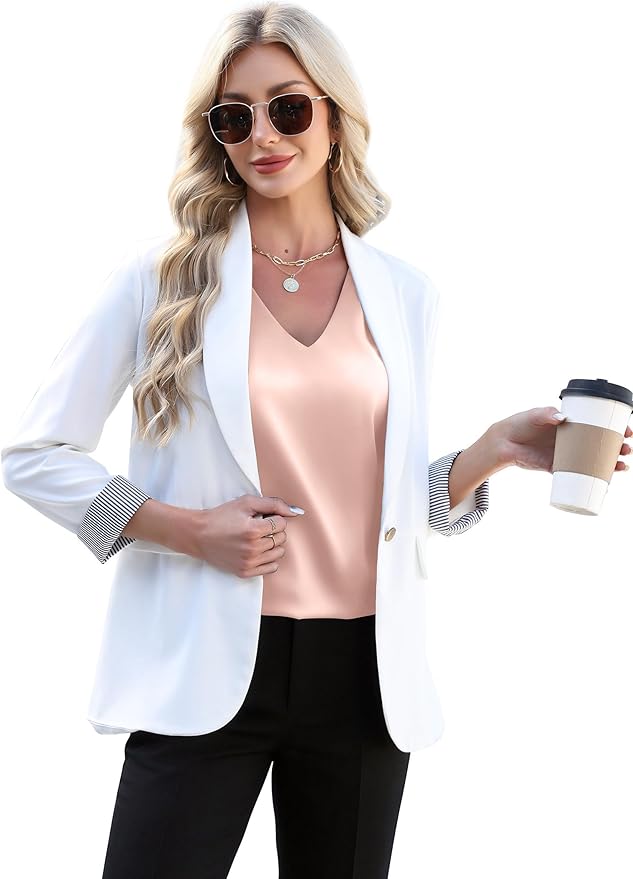 WIHOLL Womens Satin Summer Tops Cap Short Sleeve Blouses V Neck Shirts Business Casual Outfits Fashion Clothing 2026 - Image 5