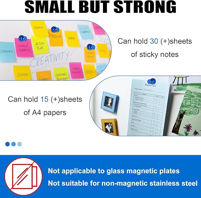 LOVIMAG Fridge Magnets 20Pcs, Magnet for Refrigerator Whiteboard, Blue | Small Strong Neodymium Metal Cute Push Pin for Classroom, Kitchen, Accessories Decorative, Office, Calendar - Image 5