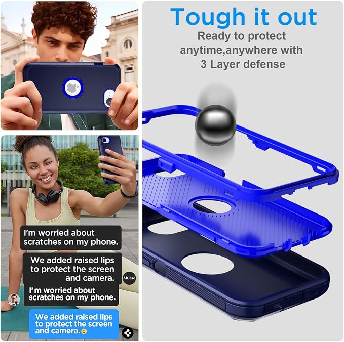 AICase for iPhone 17e/iPhone 16e Case 2026,Heavy Duty Drop Protection Full Body Rugged Shockproof/Drop Proof/Dust proof Military Protective Tough Durable Cell Phone Cover for iPhone 17e/16e 6.1"_1 - Image 3