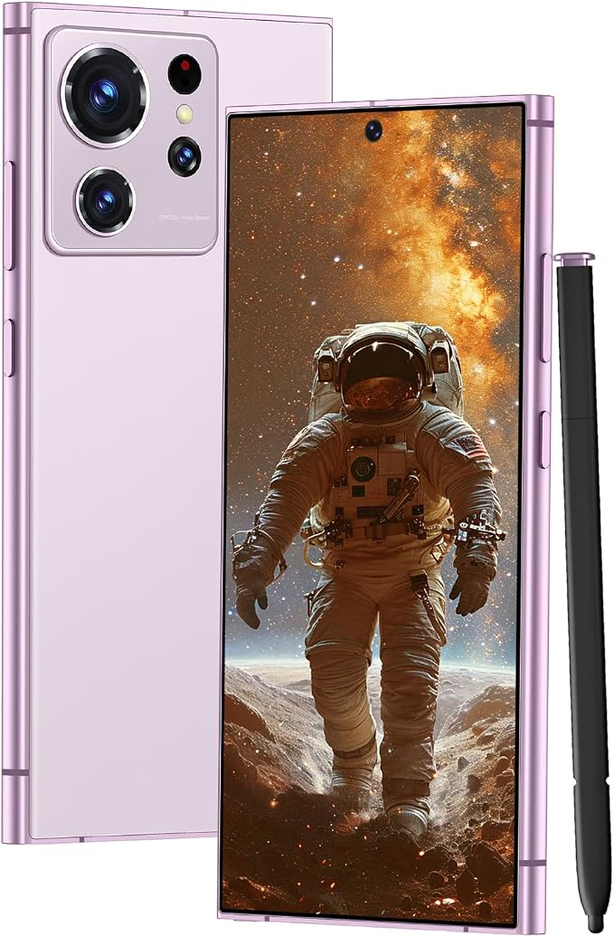 S24 Ultra Unlocked Cell Phones Smartphone with Built-in Pen 8+256GB Android 13 Phones 6.8" HD Screen Dual SIM 108MP+48MP Camera (Pink) by Unknown