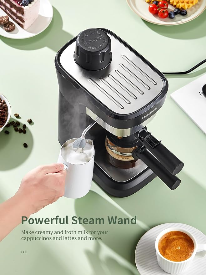 Reemix Espresso Machine 6 Bar, Rich Crema Coffee Maker | Auto Pressure Relief, Compact Home Coffee Brewer​​ Machine, Black - Image 5