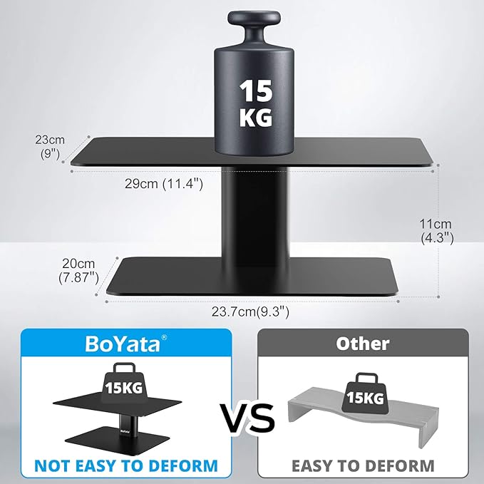 BoYata Monitor Stand, Adjustable Monitor Riser Metal Computer Stand Compatible with TV, PC, Laptop, Computer, iMac, and All Screen Display-Black - Image 3