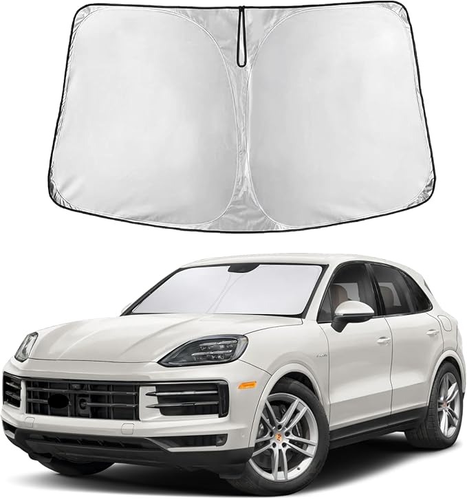 EcoNour Windshield Sunshade Compatible for Porsche Cayenne 2019-2023 2024 2025, Sun Visor for Front Windshield & Window Sun Shade Cover, UV Heat Blocker & Protector, Car Accessories by EcoNour