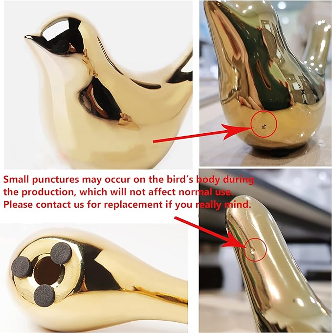 FANTESTICRYAN Small Birds Statues Gold Home Decor Modern Style Figurine Decorative Ornaments for Living Room, Bedroom, Office Desktop, Cabinets - Image 6
