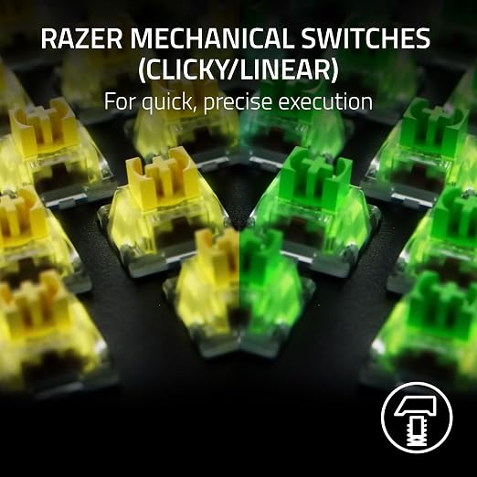 Razer BlackWidow V4 X Mechanical Gaming Keyboard, Yellow Switches, Black | Linear & Silent Switches, 6 Dedicated Macro Keys, Chroma RGB, Doubleshot ABS Keycaps, Roller & Media Controls, Snap Tap - Image 2