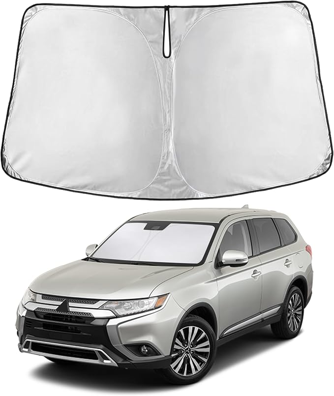 EcoNour Windshield Sunshade Compatible for Mitsubishi Outlander (Not for Outlander Sport) 2013-2019 2020 2021, Sun Visor for Front Windshield & Window Sun Shade Cover, UV Protector, Car Accessories by EcoNour