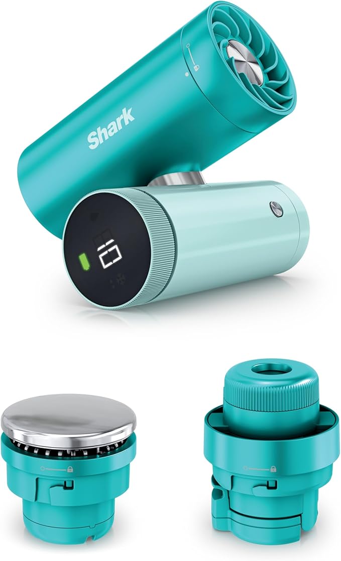 Shark ChillPill – The Only 3-in-1 Personal Cooling System with Fan, InstaChill Cooling Plate & Dry-Touch Mist – Portable, Handheld, Drops Skin Temp Up to 16°F, 10 Speeds, Glacier, FA022BL by Unknown