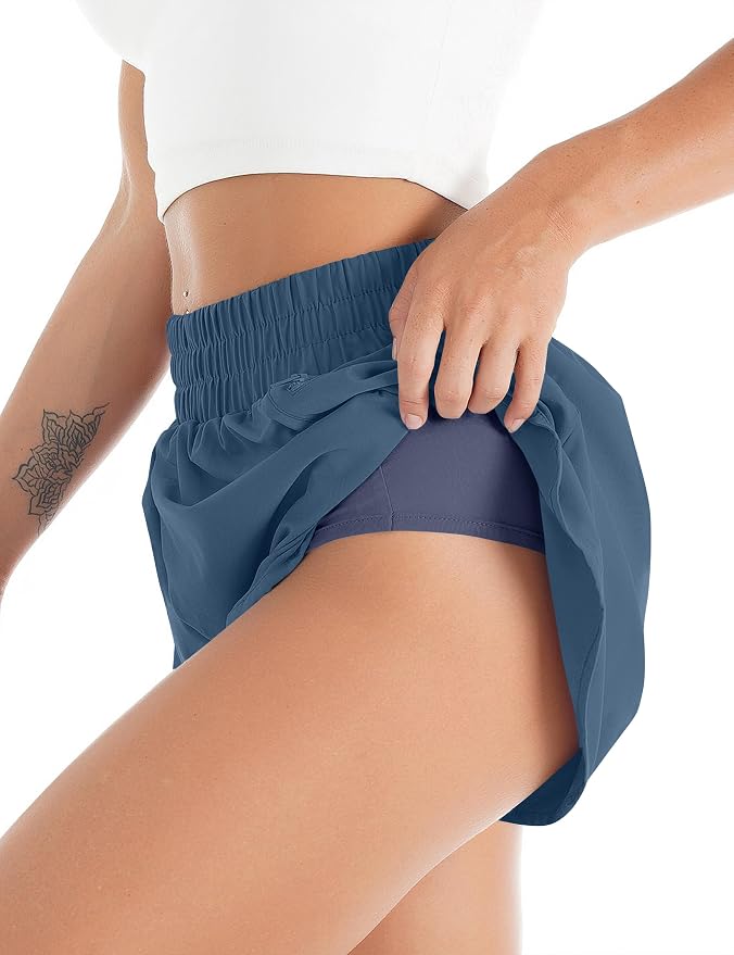 Blooming Jelly Women's Quick-Dry Running Shorts Workout Sport Layer Active Shorts with Pockets 1.75" - Image 2