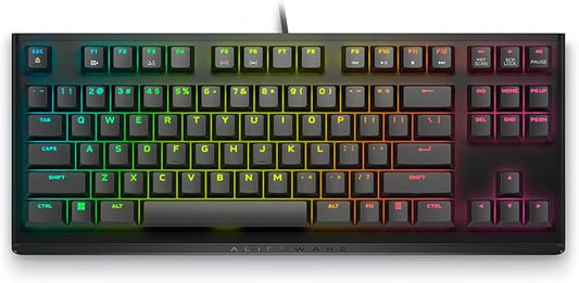 Alienware Wired Gaming Keyboard AW420K, Linear Mechanical, TKL | USB-C, Detachable Cable, Adjustable Height, RGB Per-Key, Dark Side of the Moon, 2-Year Warranty by Alienware