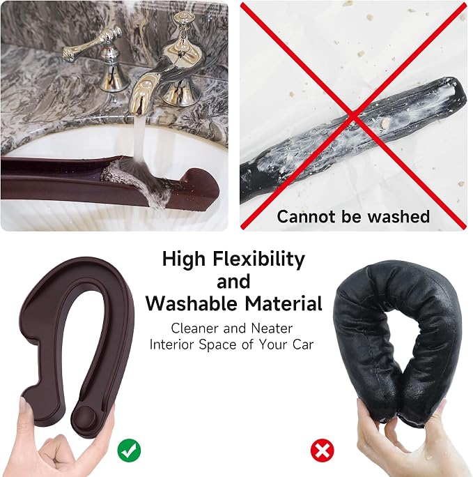 Car Seat Gap Filler Set of 2, 3IN1 Seat Side Gap Filler Plug with Storage Slot & Hook Function, Soft Foam Universal Fit Car SUV Truck Fill Gap Between Seats Console Organizer（Narrow Espresso brown） - Image 8
