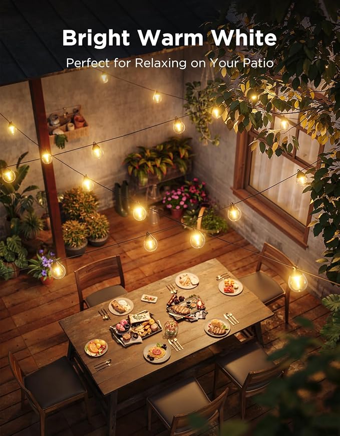 Govee Clear Bulb Outdoor String Lights, 144ft IP67 Patio & Backyard Lights | 45 RGBWIC Dimmable LED Bulbs, 111 Modes, Music Sync, IP67 Waterproof & Shatterproof, Work with Alexa, Google & Matter - Image 6