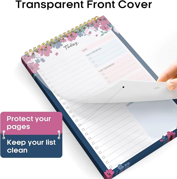 Taja To Do List Notepad, Undated Daily Planner for Work and Goal Setting | Twilight Petals, 52 Sheets, 9.8" x 6.5" , for Office, Home and school, Daily Task Planning, Notes and Everyday Organization - Image 3