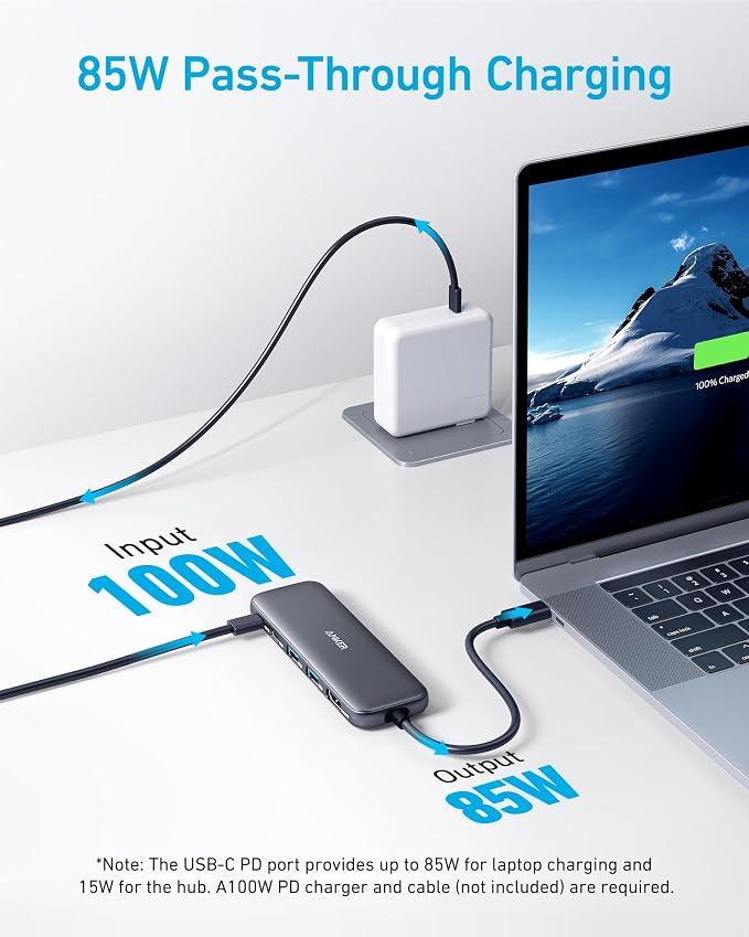 Anker USB C Hub, 5-in-1 USBC to HDMI Splitter with 4K Display | 85W Max PD, 1 Powered USB-C 5Gbps & 2 Powered USB-A 3.0 5Gbps Data Ports, for MacBook Pro, MacBook Air, Dell and More (Black) - Image 3