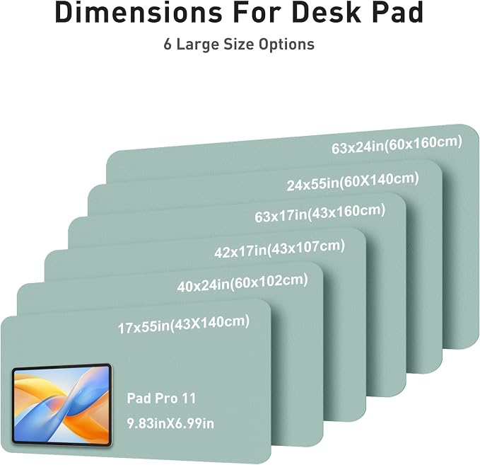 Aothia Faux Leather Desk Mat - Large Mouse Pad, Non-Slip PU Leather Blotter, Waterproof Writing Surface for Office and Home (Light Blue, 40" x 24") - Image 5