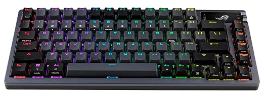 ASUS ROG Azoth Wireless Mechanical Gaming Keyboard – 75% TKL, Tri-Mode Connectivity, Hot Swappable Pre-lubed ROG NX Storm Clicky Switches, PBT Keycaps, RGB, OLED Display, PC/Mac Support - Black - Image 9