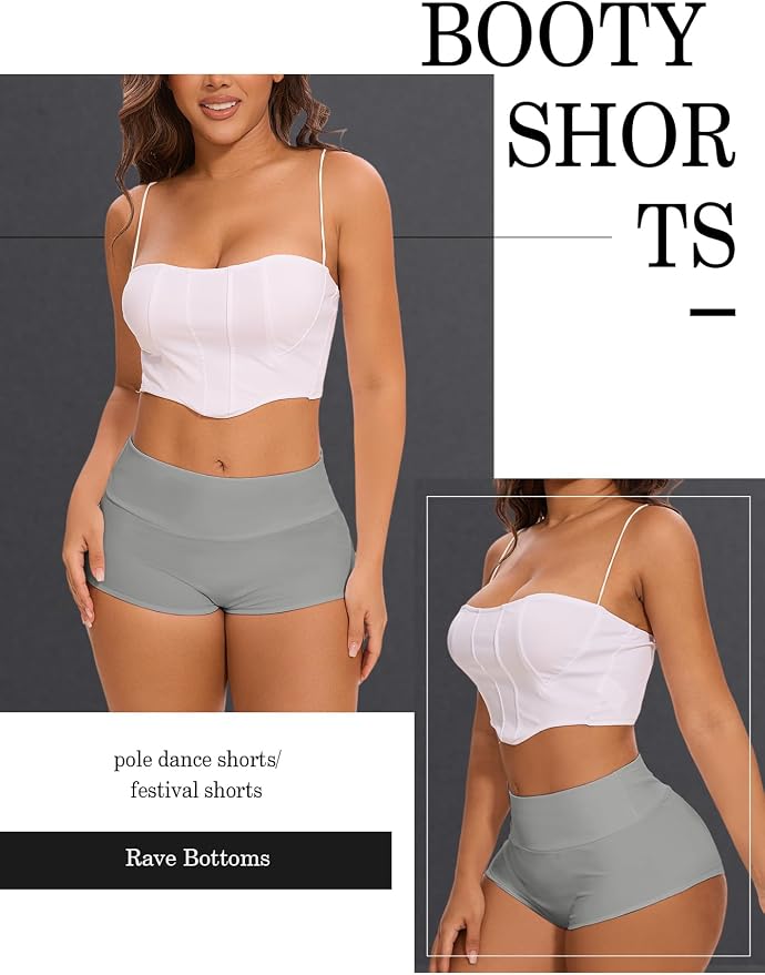 Cut Out Yoga Shorts Booty Butt Lifting Scrunch Shorts High Waisted Workout Gym Active Hot Pants - Image 3