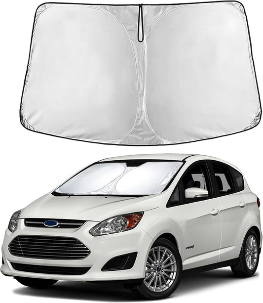 EcoNour Windshield Sunshade Compatible for Ford C-Max 2013-2017 2018 2019, Sun Visor for Front Windshield & Window Sun Shade Cover, UV Heat Blocker & Protector, Car Accessories by EcoNour