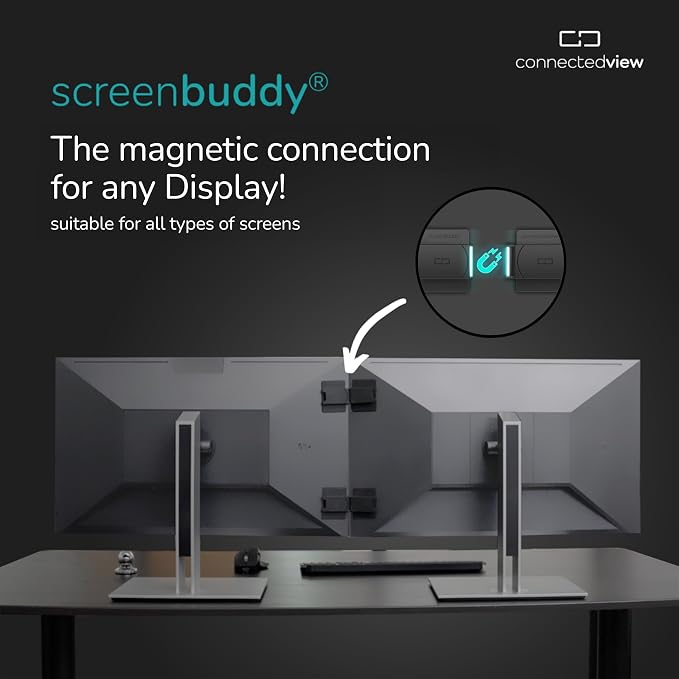 Set of 2, Magnetic Connection for Your Screens, Suitable for All Computer Monitors - Innovative Computer and Gaming Equipment - Image 3