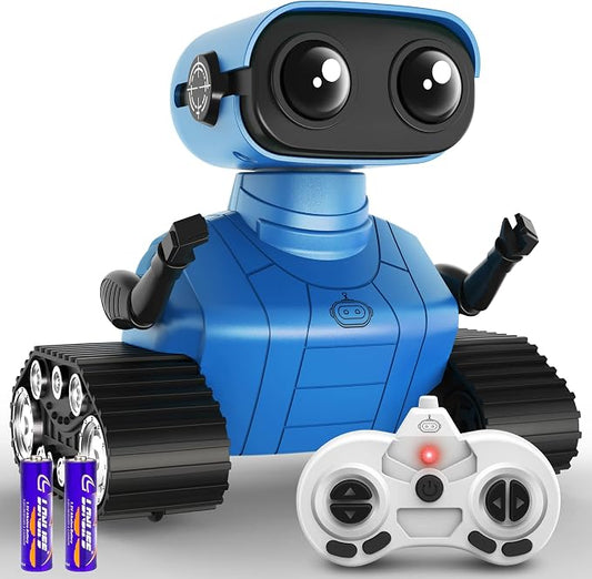 Hamourd Robot Toys for Boys Girls, Rechargeable Remote Control Emo Robots with Auto-Demonstration, Flexible Head & Arms, Dance Moves, Music, Shining LED Eyes for 5+ Years Old Kids by Hamourd