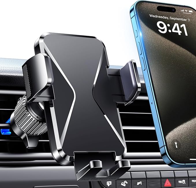 Qifutan Cell Phone Holder for Car Mount Car Vent Phone Mount, 360° Rotatable, Hands-Free Air Vent Holder for iPhone Smartphones Camera Mounts(4-7 Inch) by Qifutan