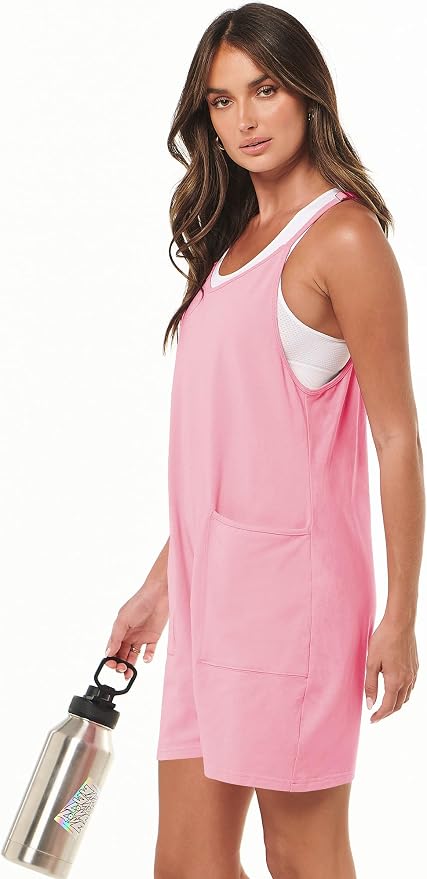 ANRABESS Womens Rompers Summer Casual Loose Sleeveless Overalls Spaghetti Strap Shorts Jumpsuit 2026 Beach Vacation Clothes - Image 5