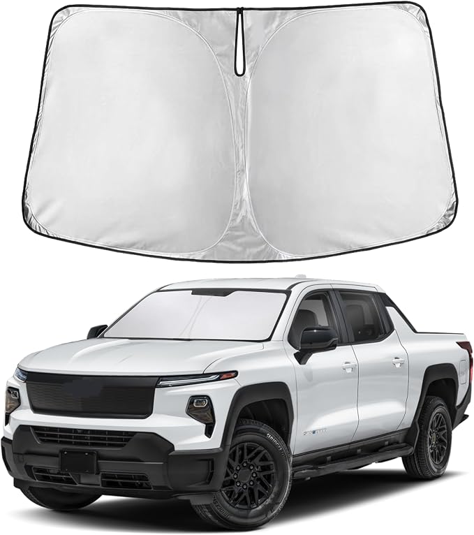 EcoNour Windshield Sunshade Compatible for Chevrolet Silverado EV/GMC Sierra EV 2024 2025 2026, Sun Visor for Front Windshield & Window Sun Shade Cover, UV Heat Blocker & Protector, Car Accessories by EcoNour