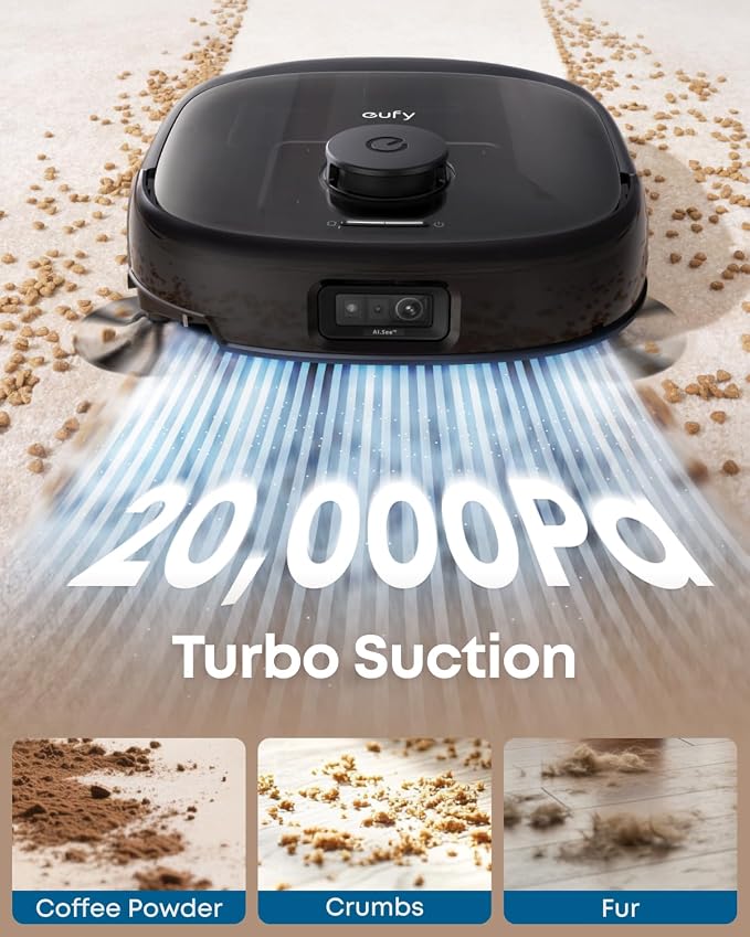 eufy E28 Matic Robot Vacuum and Mop, 20,000 Pa, Portable Carpet Cleaning | Roller Mop with HydroJet System, All-in-One Robot Vacuum and Mop Combo, Zero-Tangling, Corner-to-Edge Cleaning - Image 5