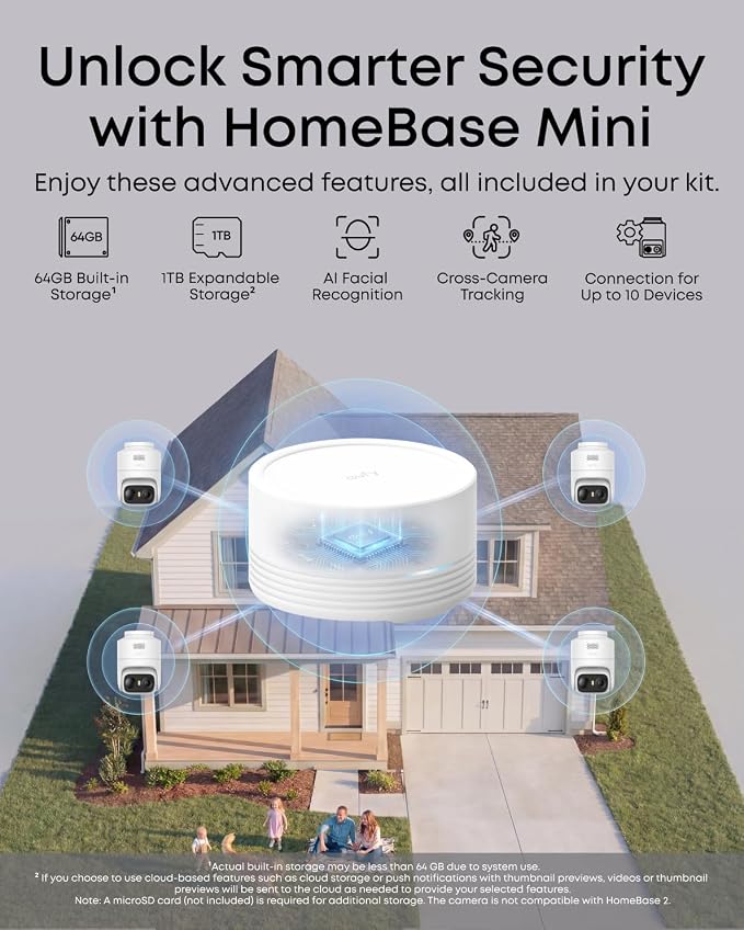 eufy Security eufyCam C37 4-Cam Kit, 360° Pan&Tilt Auto tracking, Security Cameras Wireless Outdoor, 2K Solar Powered, Human/Vehicle/Pet/Face AI Detection, No Subscription, Built-in 64GB Local Storage - Image 4