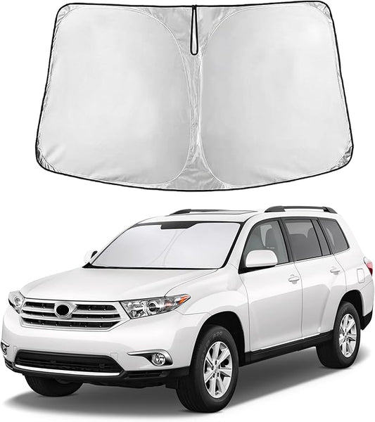 EcoNour Windshield Sunshade Compatible for Toyota Highlander 2008-2011 2012 2013, Sun Visor for Front Windshield & Window Sun Shade Cover, UV Heat Blocker & Protector, Car Accessories by EcoNour